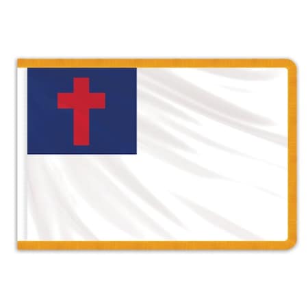 Global Flags Unlimited Christian Indoor Nylon Flag 3'x5' With Fringe 203646